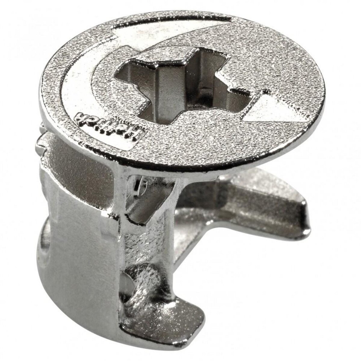 CENTRALE BRICO Lot de 8 raccords d'assemblage rastex acier poli HETTICH, l.12.2 mm