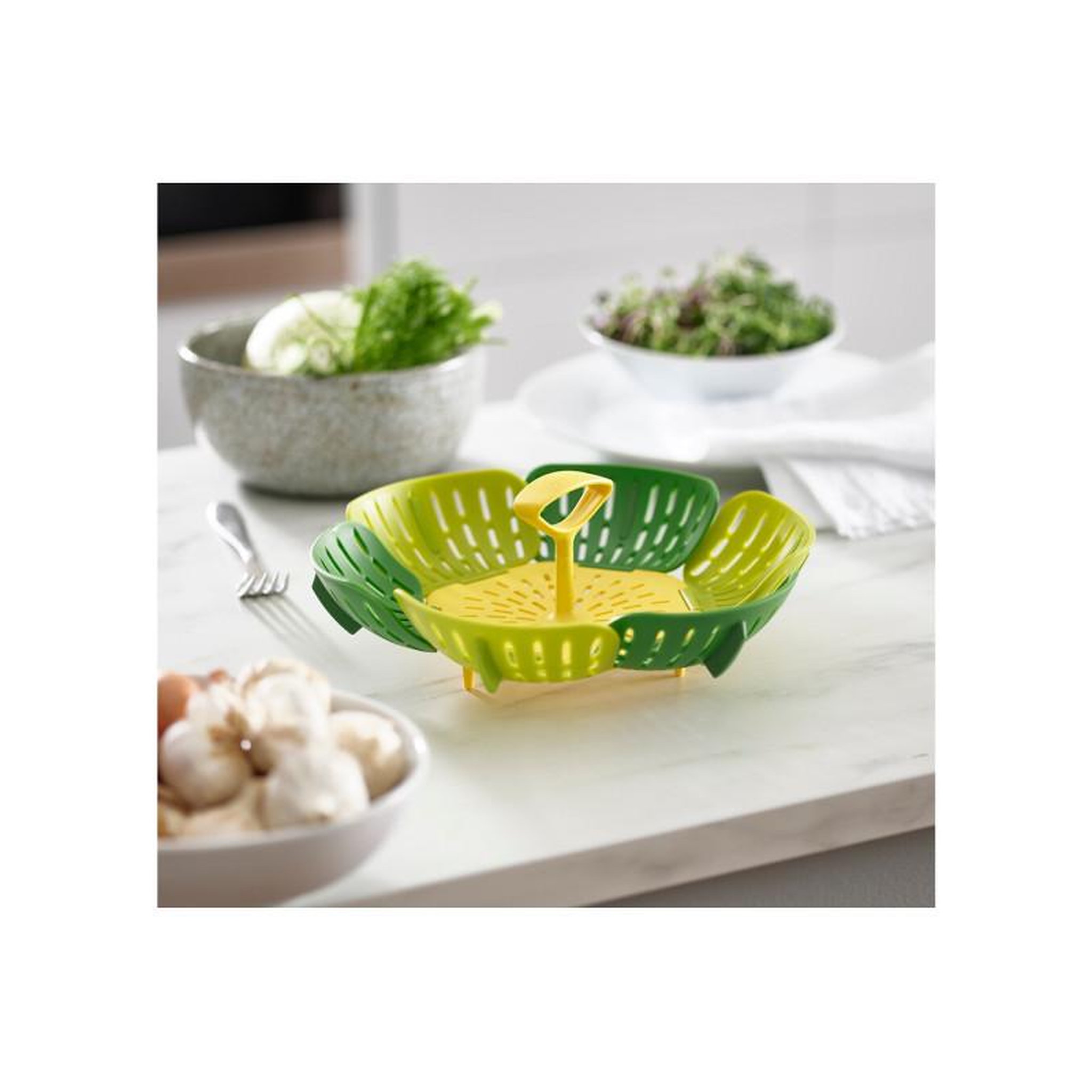 Voir la diapositive 5 : Joseph Joseph Accessoire de cuisine Joseph Joseph Bloom Panier vapeur pliable et anti rayures vert