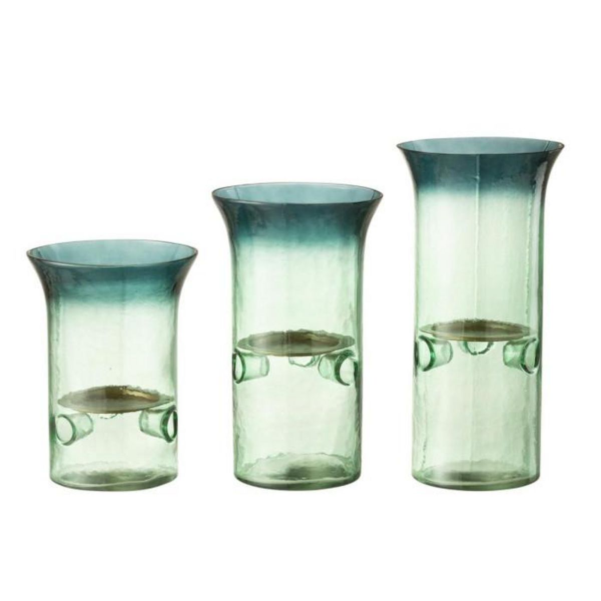 Paris Prix Lot de 3 Photophores en Verre  Mexican  30cm Vert