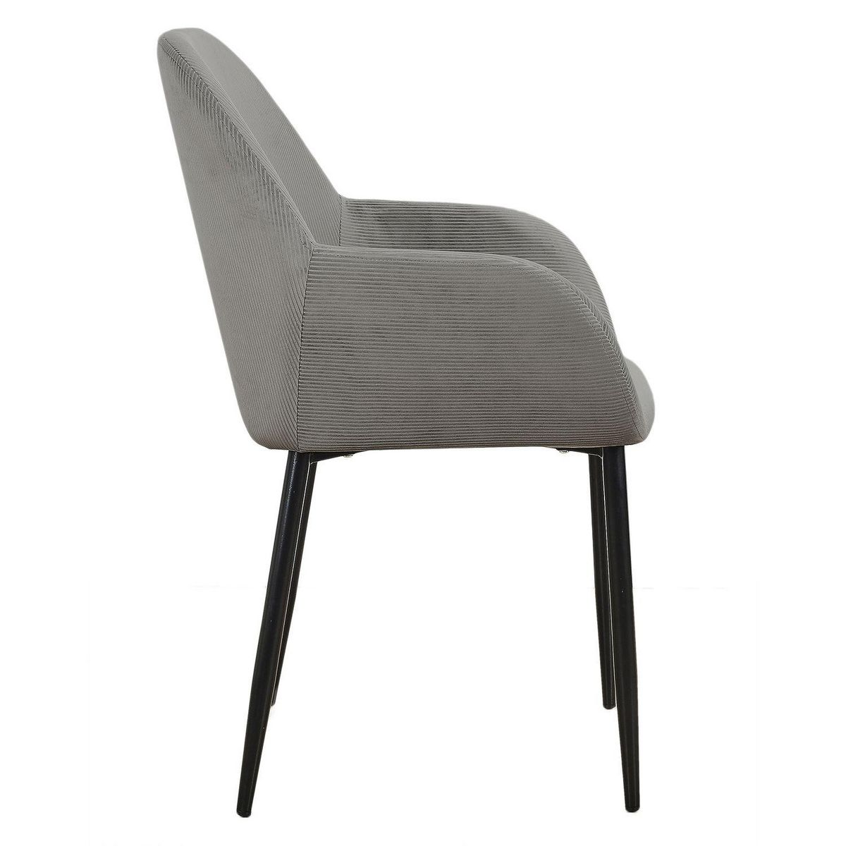 The Home Deco Factory 2 Fauteuils de table design velours Giulia