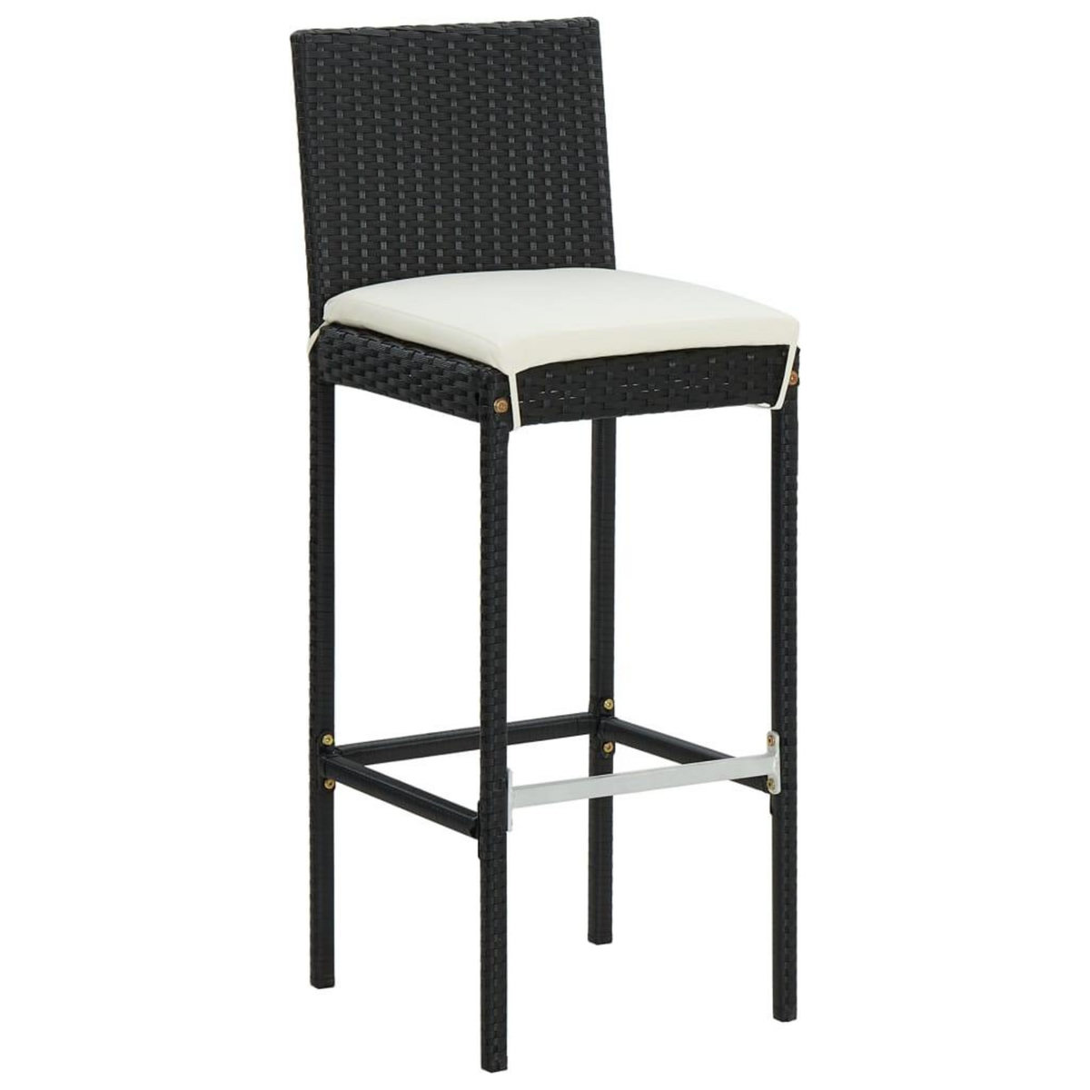 VIDAXL Ensemble de bar de jardin 9 pcs avec coussins noir poly rotin
