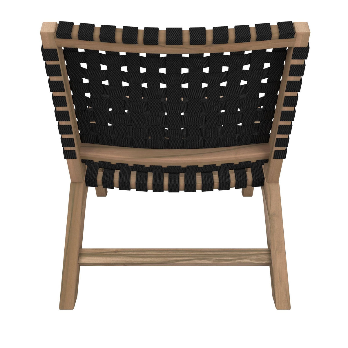 Rendez vous déco Fauteuil de jardin en teck et sangles en tissu noir-Tao