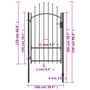 Voir la diapositive 6 : VIDAXL Portail de jardin Acier 1x2,2 m Noir