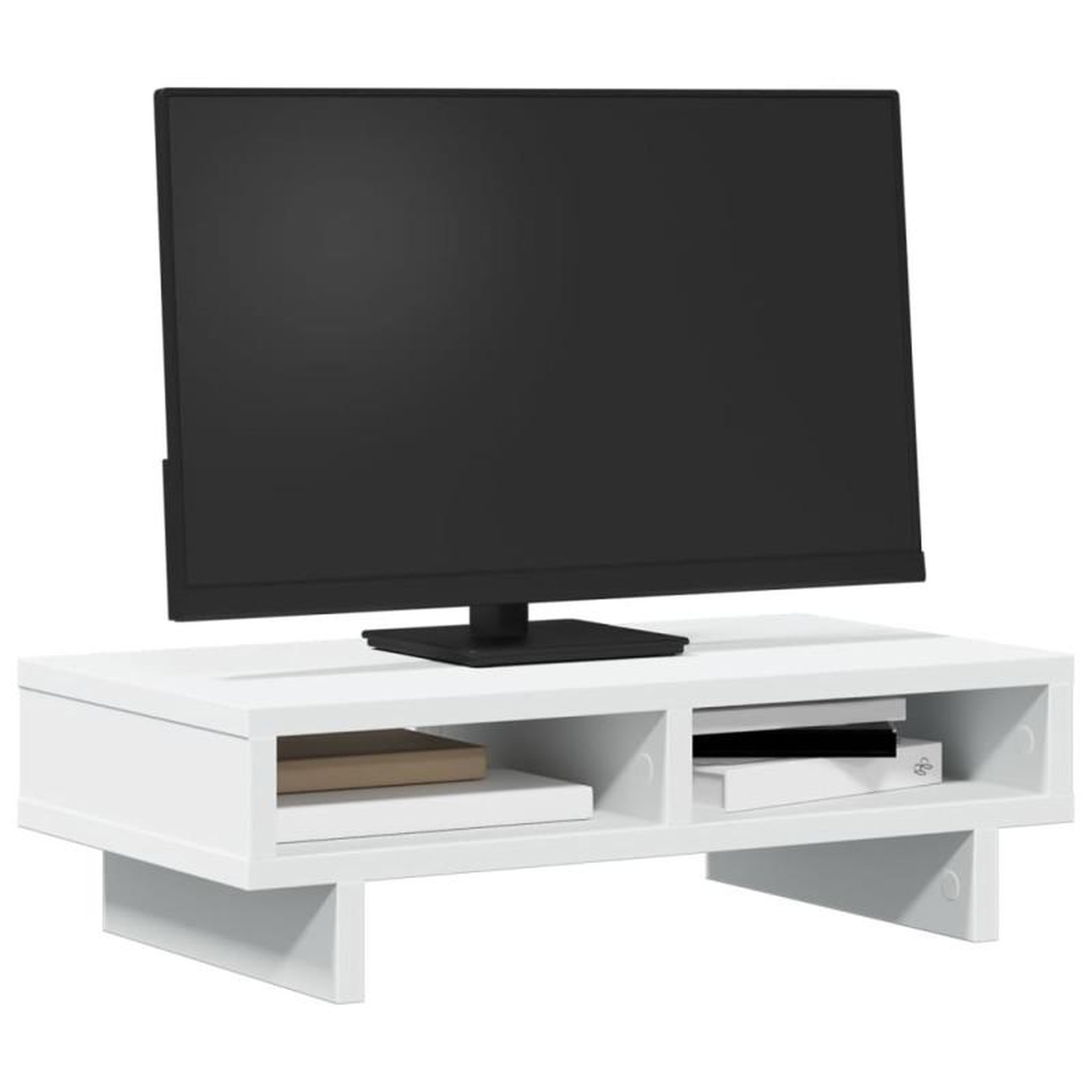Voir la diapositive 3 : VIDAXL Support de moniteur blanc 50x27x15 cm bois d ingénierie