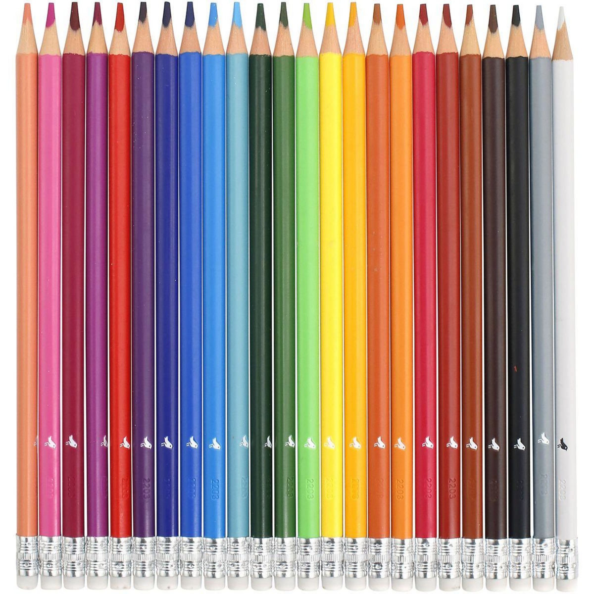 AUCHAN Etui de 24 crayons de couleur effaçables avec embout gomme