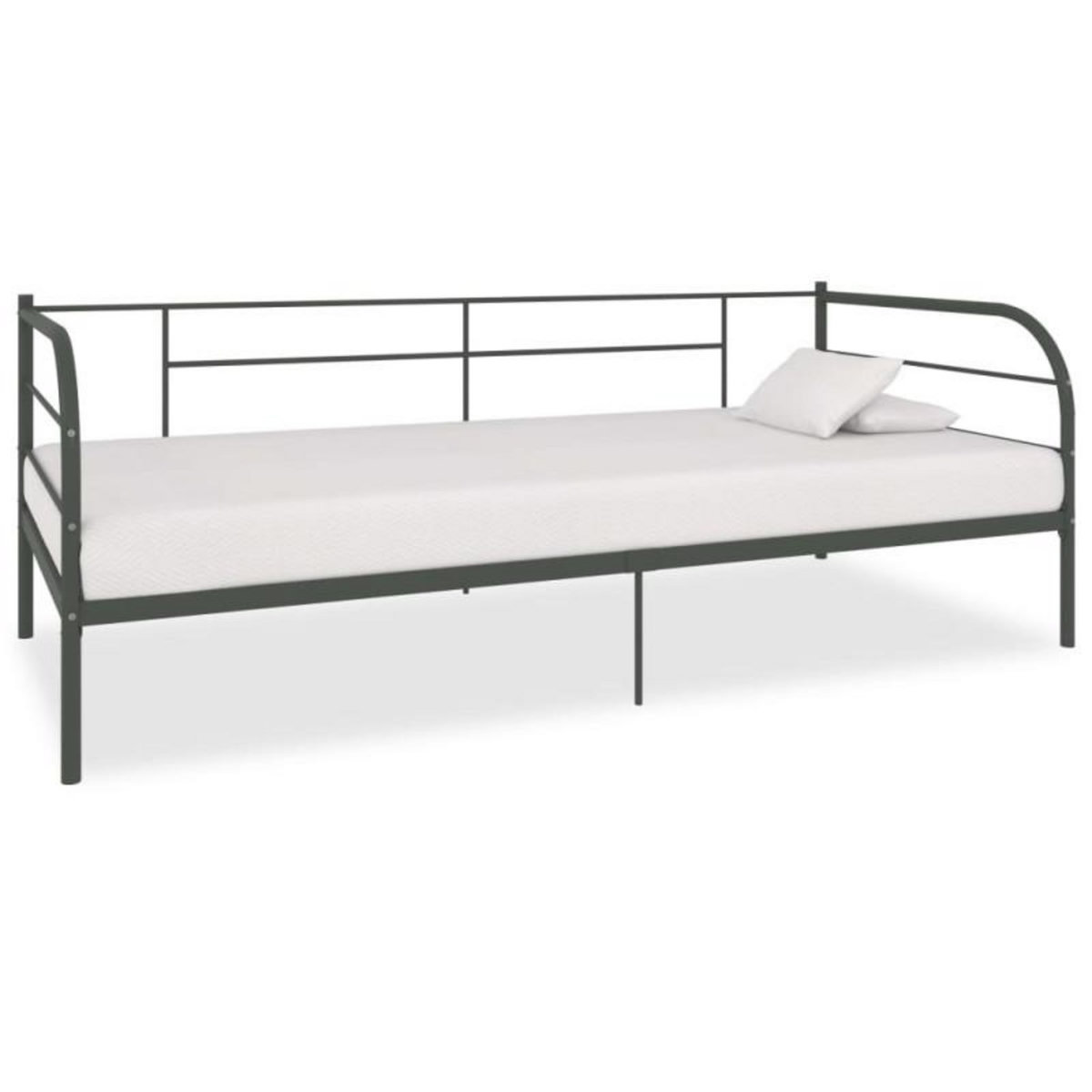 VIDAXL Cadre de lit de repos sans matelas gris métal 90x200 cm