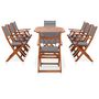 Voir la diapositive 2 : VIDAXL Ensemble a manger d'exterieur 9 pcs Bois d'eucalyptus/textilene