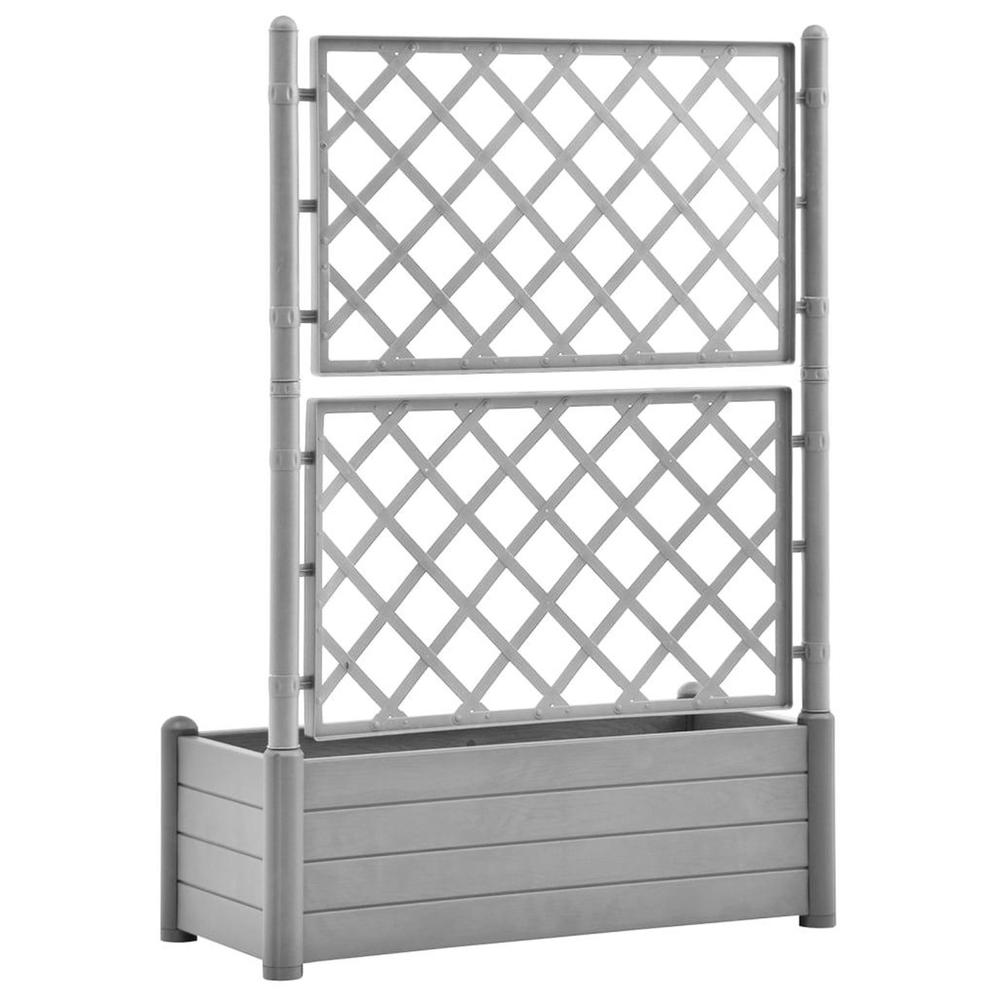 Voir la diapositive 5 : VIDAXL Jardiniere avec treillis 100x43x142 cm PP Gris pierre