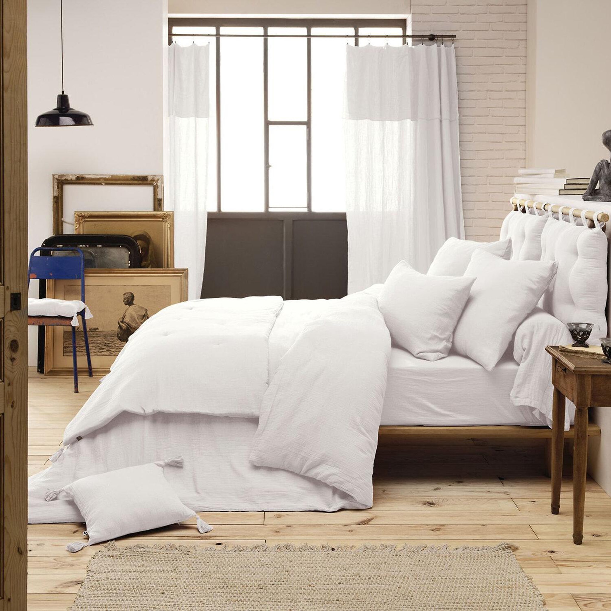 Voir la diapositive 4 : Home collection Drap housse 100% gaze de coton