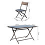 Voir la diapositive 3 : OUTSUNNY Ensemble salon de jardin 6 personnes grande table rectangulaire pliable + 6 chaises pliantes métal résine tressée PS chocolat