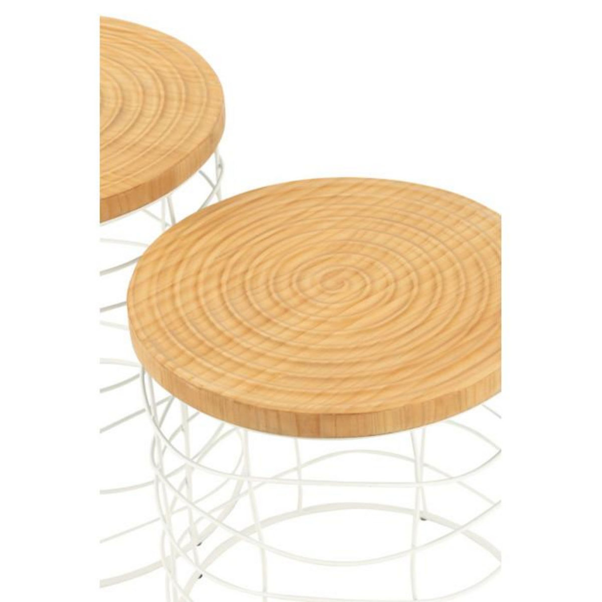 Paris Prix Lot de 2 Tables d'Appoint Gigognes  Brittney  50cm Naturel