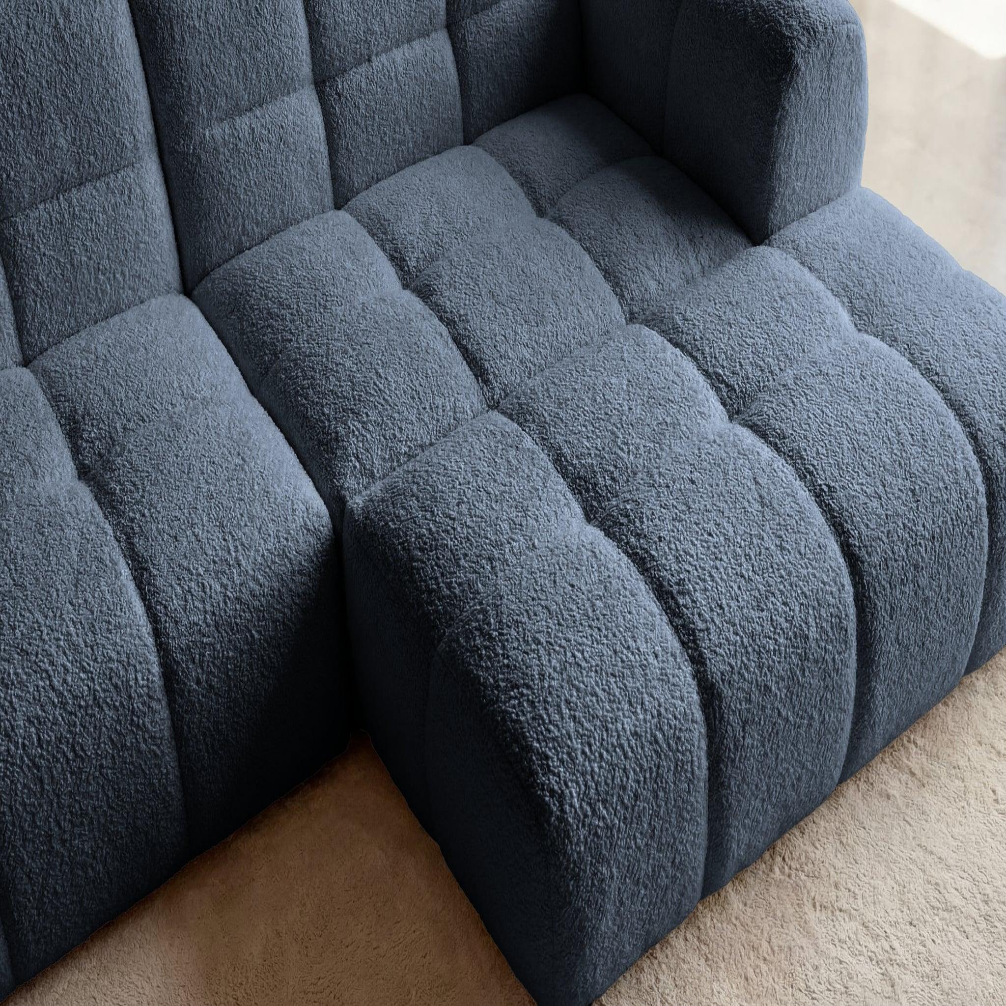 Voir la diapositive 6 : CASANOVA PARIS Alexia mini - canapé d'angle tissu bouclette 3 places