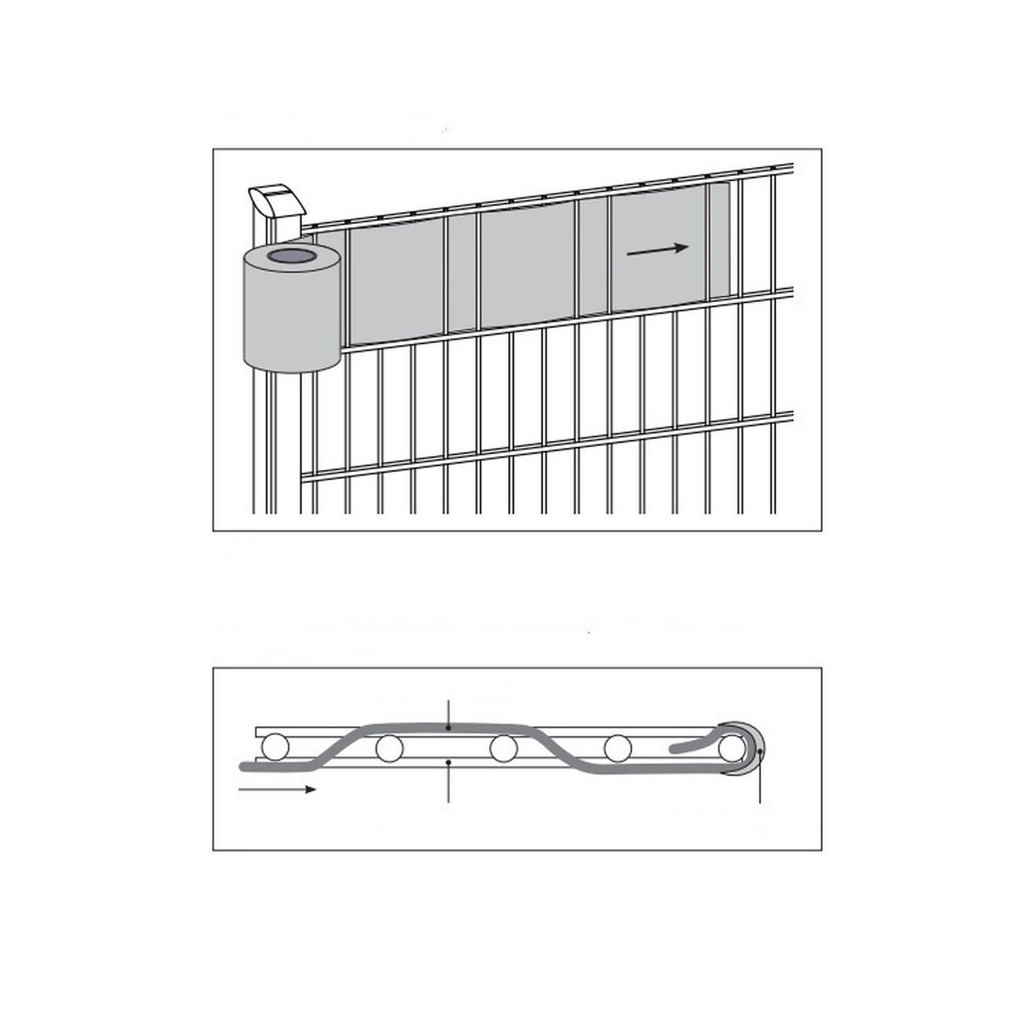 Voir la diapositive 4 : TOILINUX Brise vue occultant clôture en pvc 450 g/m² - 70 m x 19 cm - 70 clips de montage