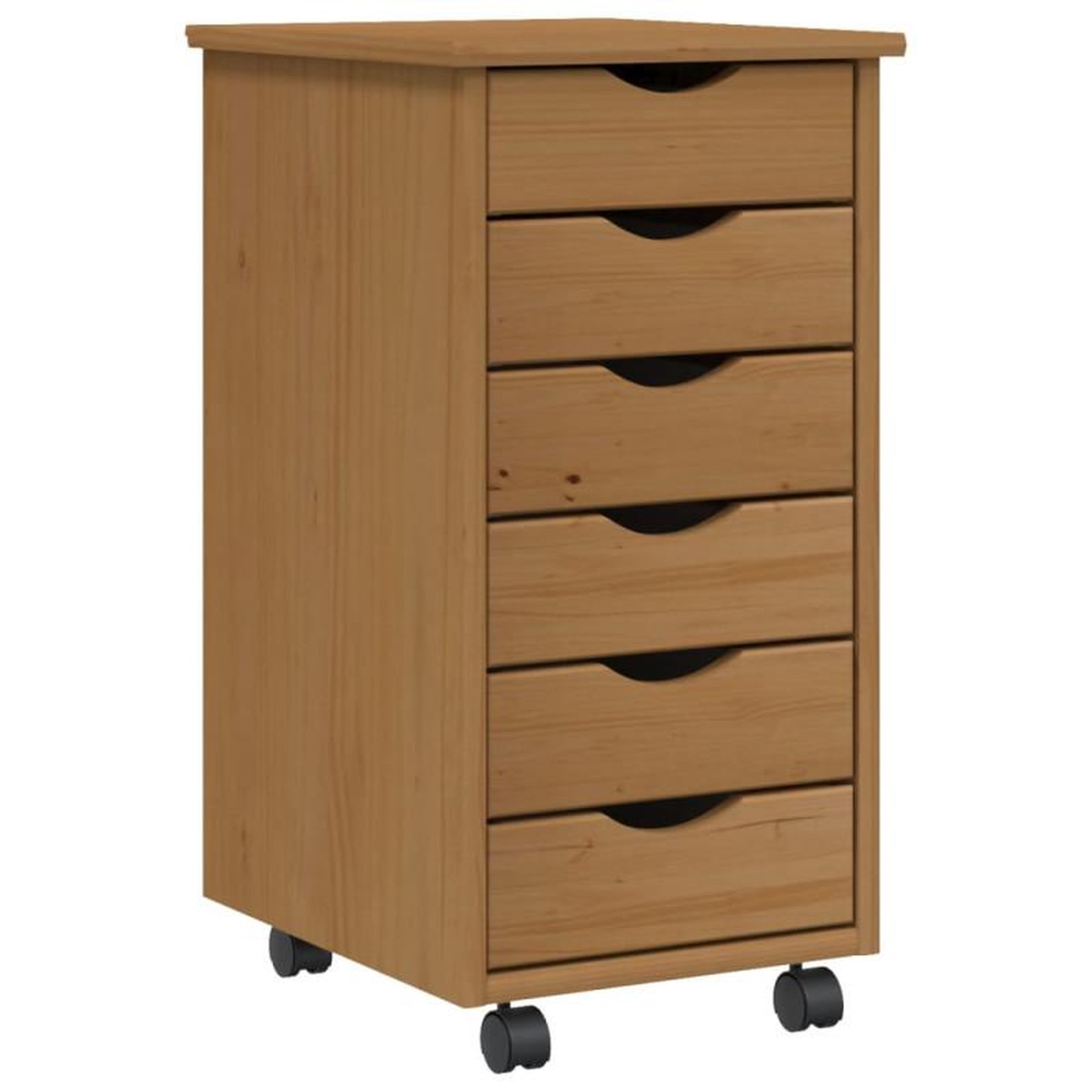 Voir la diapositive 2 : VIDAXL Armoire roulante avec tiroirs MOSS bois de pin marron miel