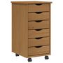 Voir la diapositive 2 : VIDAXL Armoire roulante avec tiroirs MOSS bois de pin marron miel