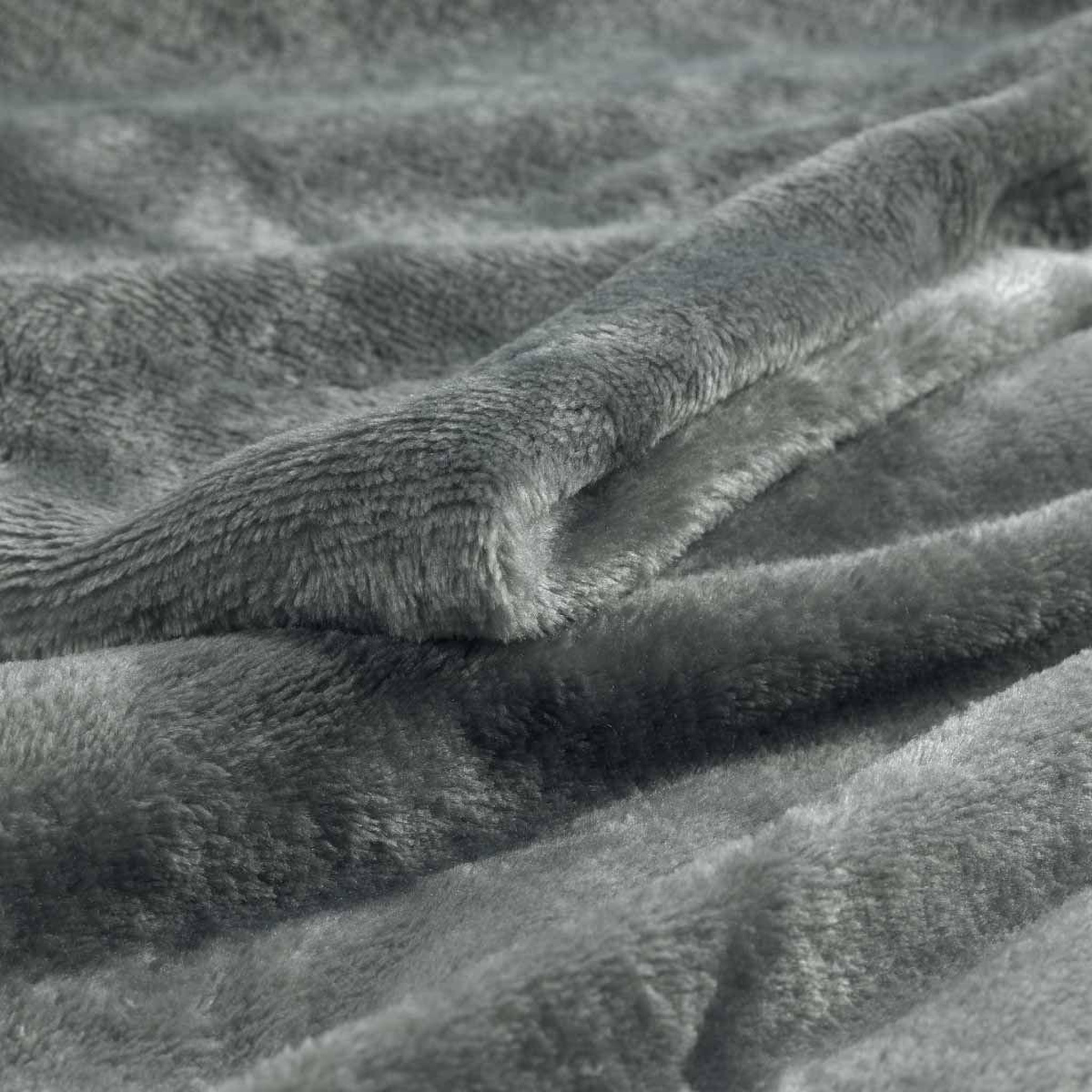 Voir la diapositive 2 : Douceur d'Intérieur Plaid uni en flanelle  flanou  125x150cm gris