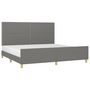 Voir la diapositive 3 : VIDAXL Cadre de lit sans matelas gris fonce 200x200 cm tissu