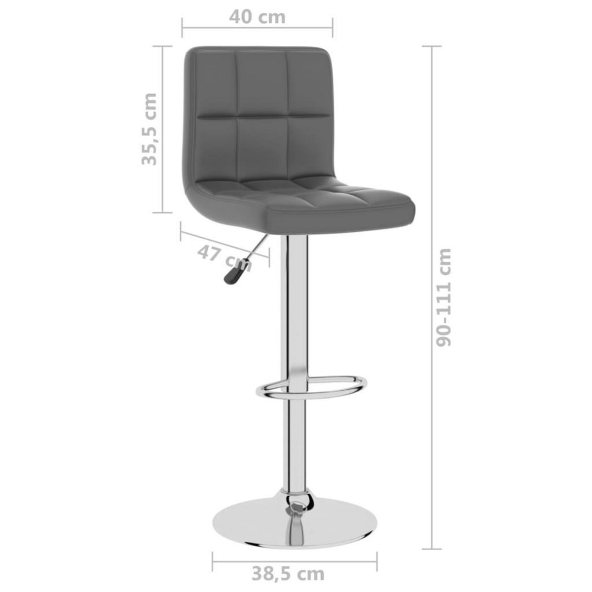 VIDAXL Tabouret de bar Gris Similicuir