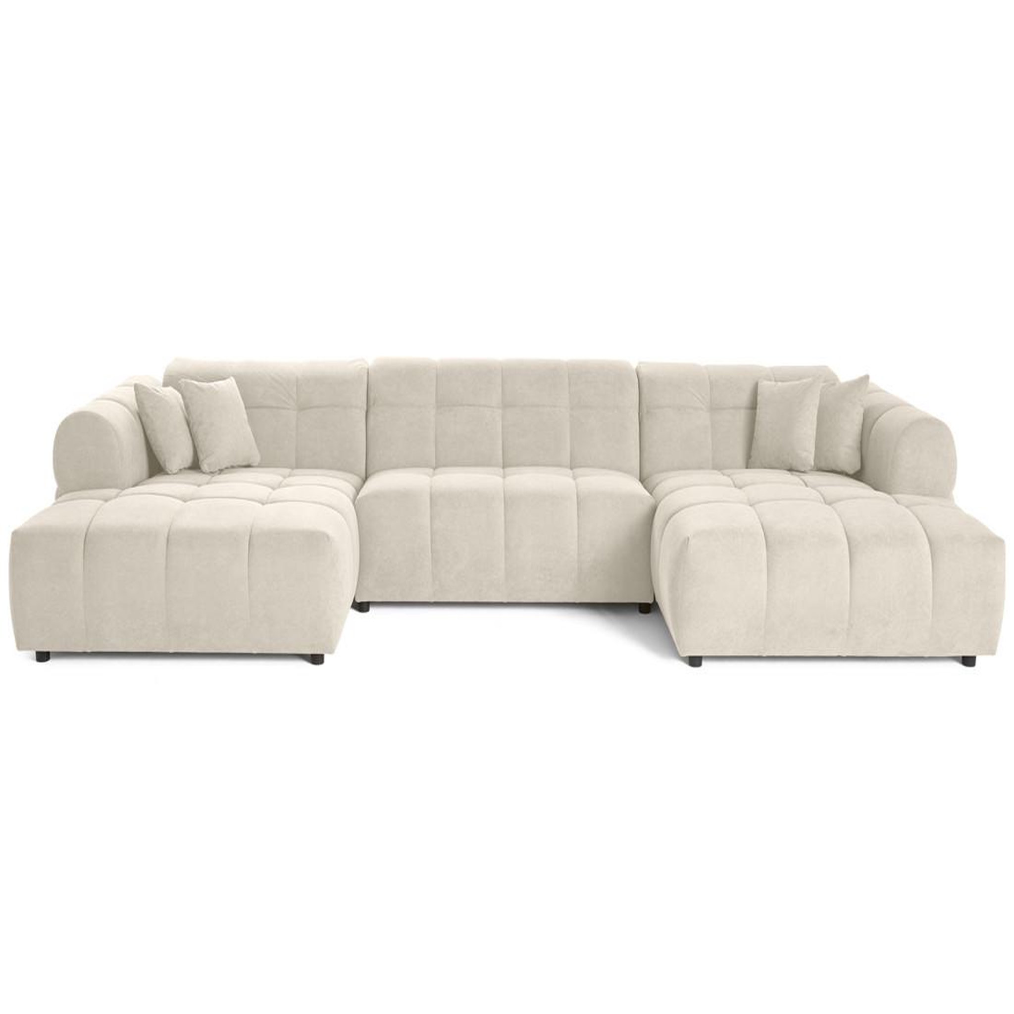 BEST MOBILIER Ray - canapé panoramique en u 7 places en tissu texturé. Coloris disponibles : Bicolore, Gris, Noir, Vert, Beige, Rouge, Orange, Bleu