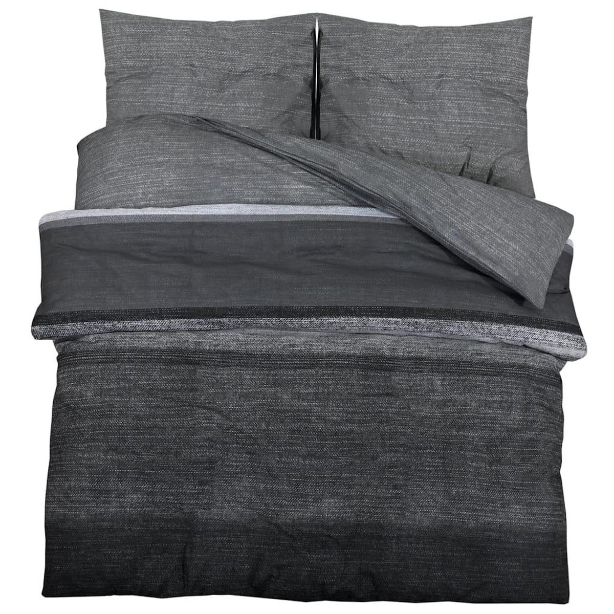 VIDAXL Ensemble de housse de couette gris fonce 225x220 cm Coton
