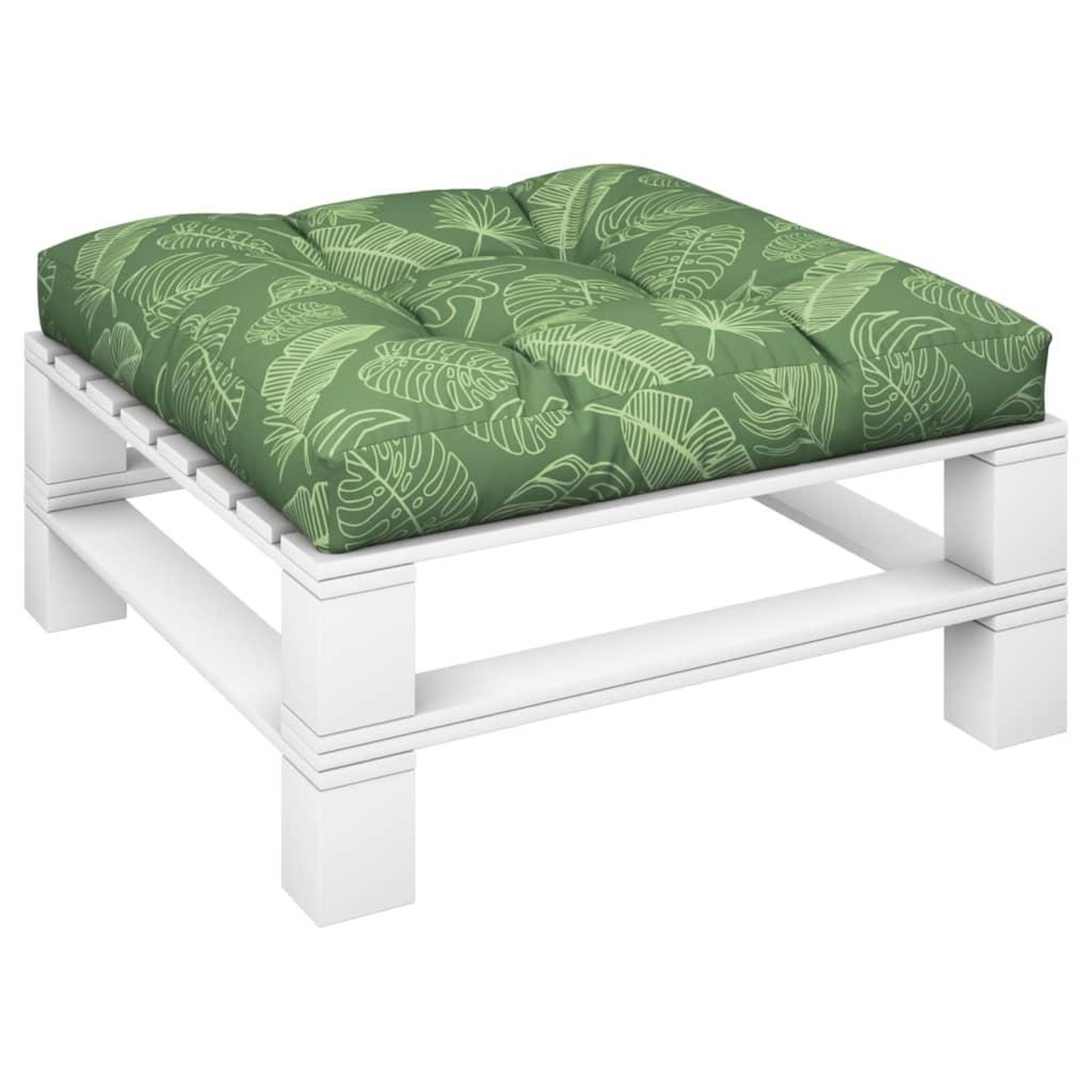 Voir la diapositive 3 : VIDAXL Coussin de palette motif de feuilles 80x80x12 cm tissu