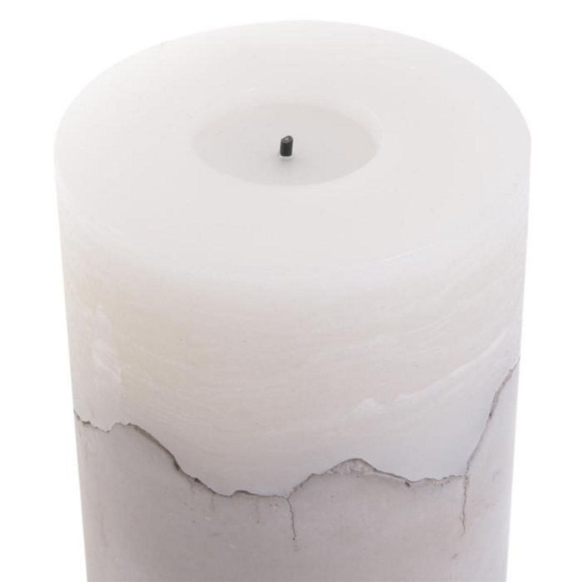 Paris Prix Bougie Ronde Led  Base Ciment  10cm Blanc