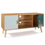 Voir la diapositive 4 : ID MARKET Meuble TV 113 cm scandinave ALIZE bois et vert