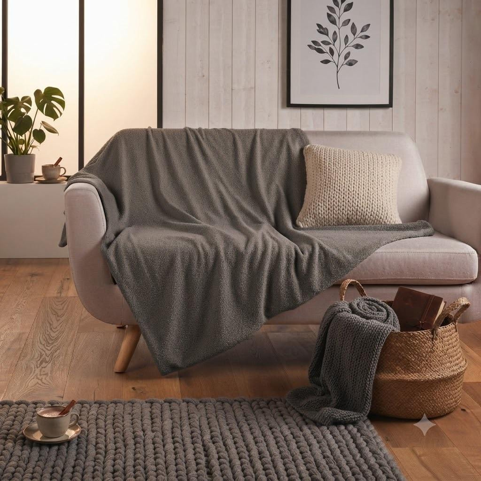 Voir la diapositive 2 : Eden Plaid bouclette wooly design et moderne
