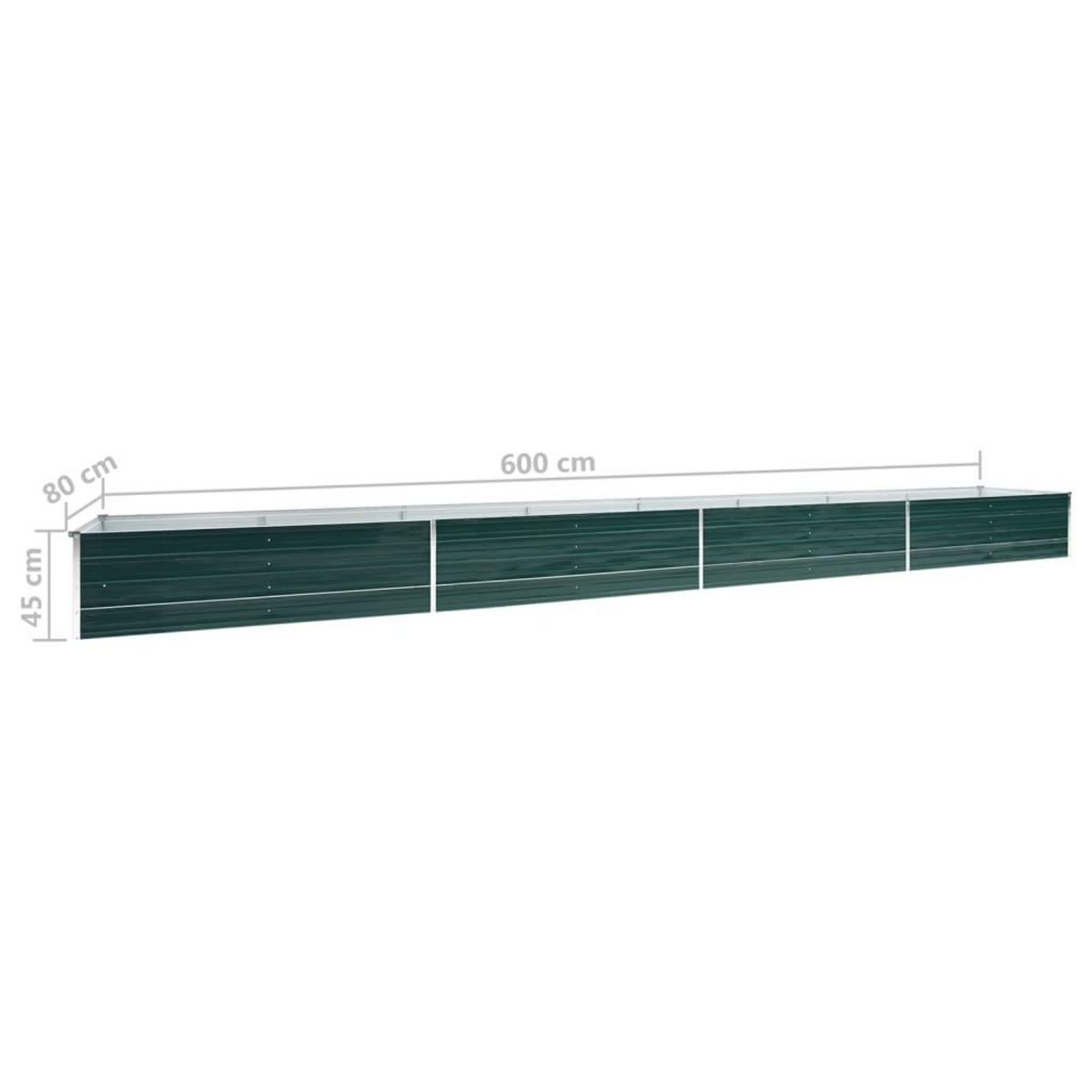 VIDAXL Lit sureleve de jardin Acier galvanise 600x80x45 cm Vert