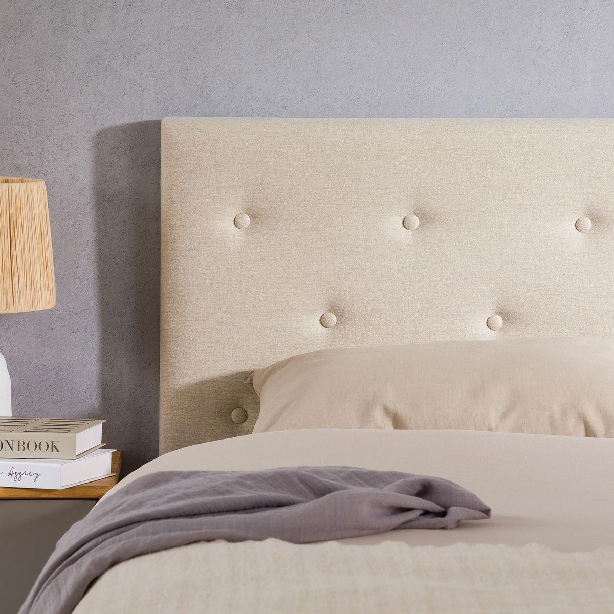 IDIMEX Tête de lit GAREK 120 capitonnée sur pieds, en tissu