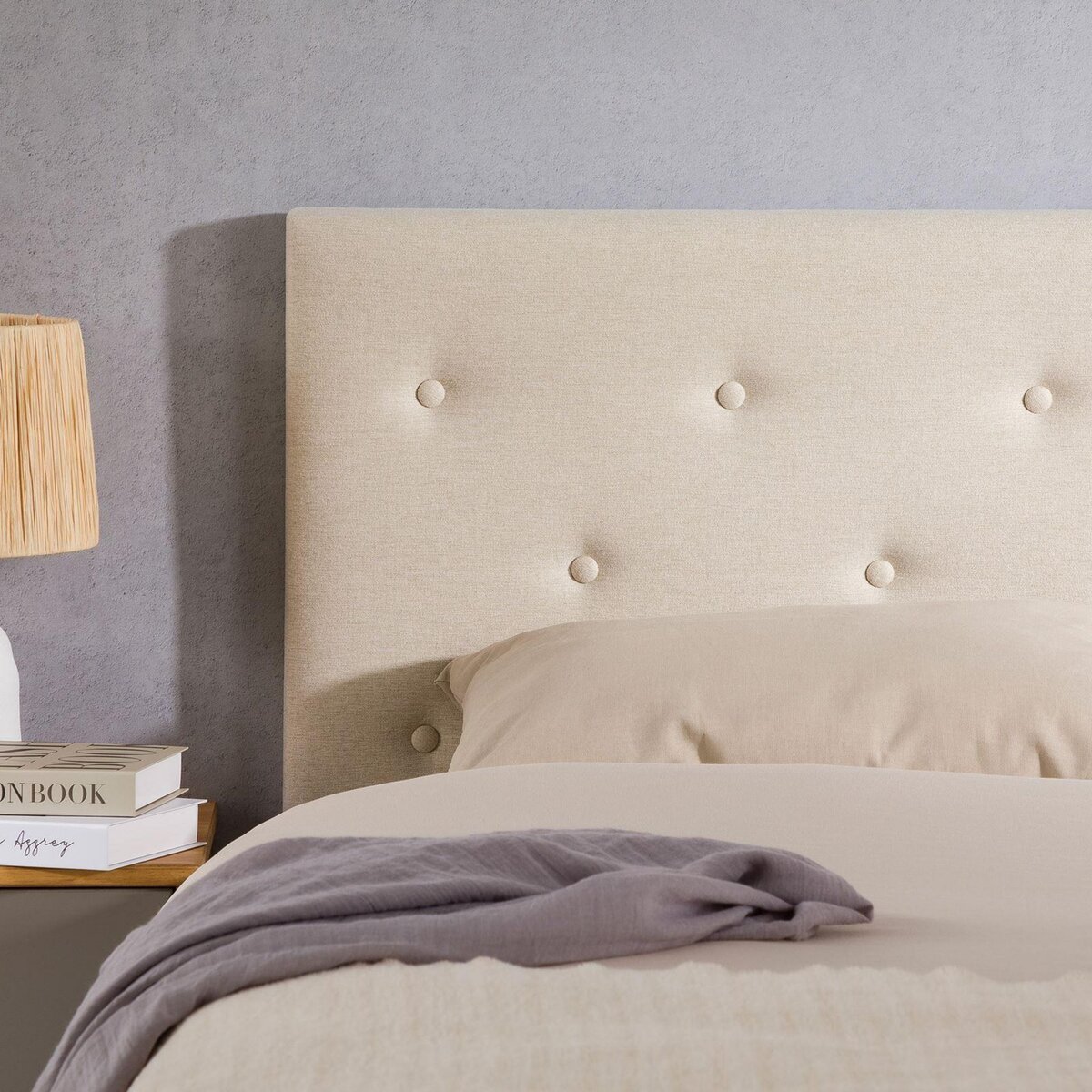 IDIMEX Tête de lit GAREK 120 capitonnée sur pieds, en tissu