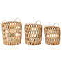Voir la diapositive 1 : Paris Prix Lot de 3 Paniers de Rangement  Ajouré  40cm Naturel