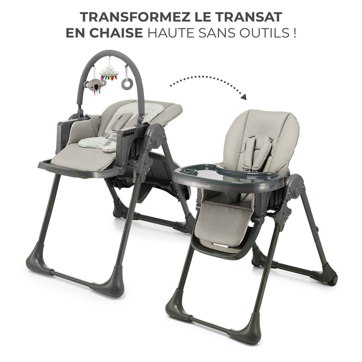 KINDERKRAFT Chaise haute 2en1 TUMMIE