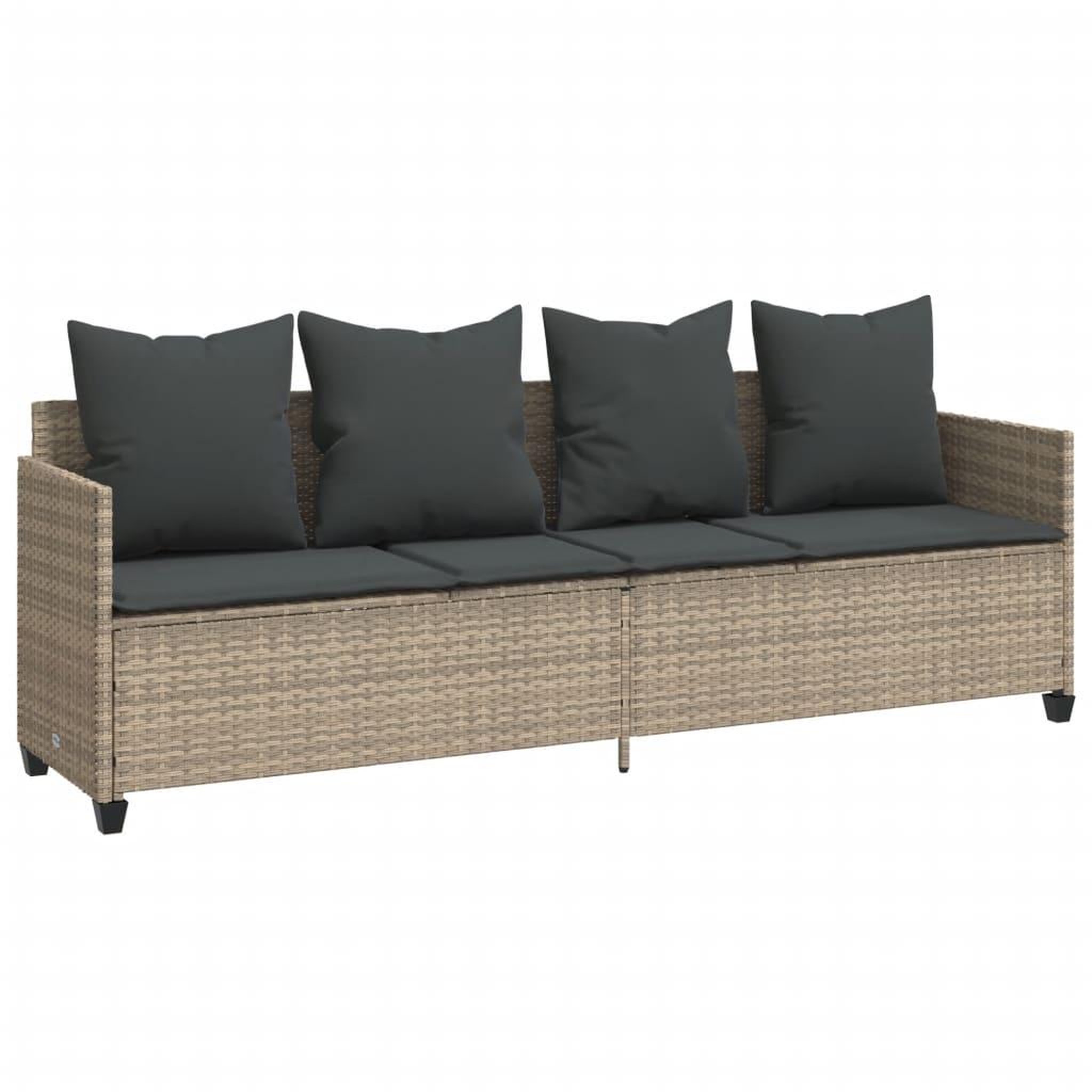 Voir la diapositive 3 : VIDAXL Salon de jardin 5 pcs avec coussins gris clair resine tressee
