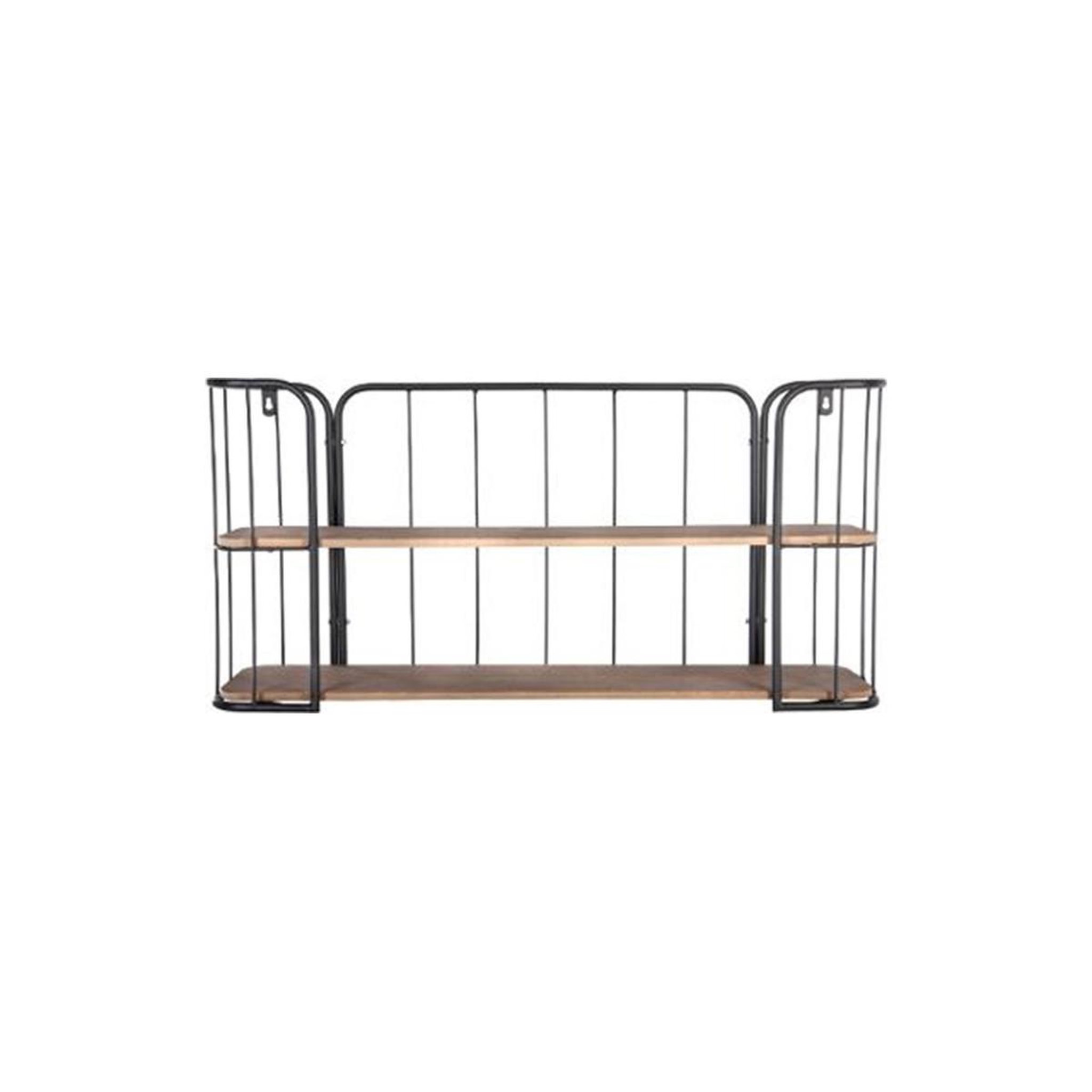 Voir la diapositive 2 : ATMOSPHERA Etagère murale à 2 niveaux  jordi  75cm marron