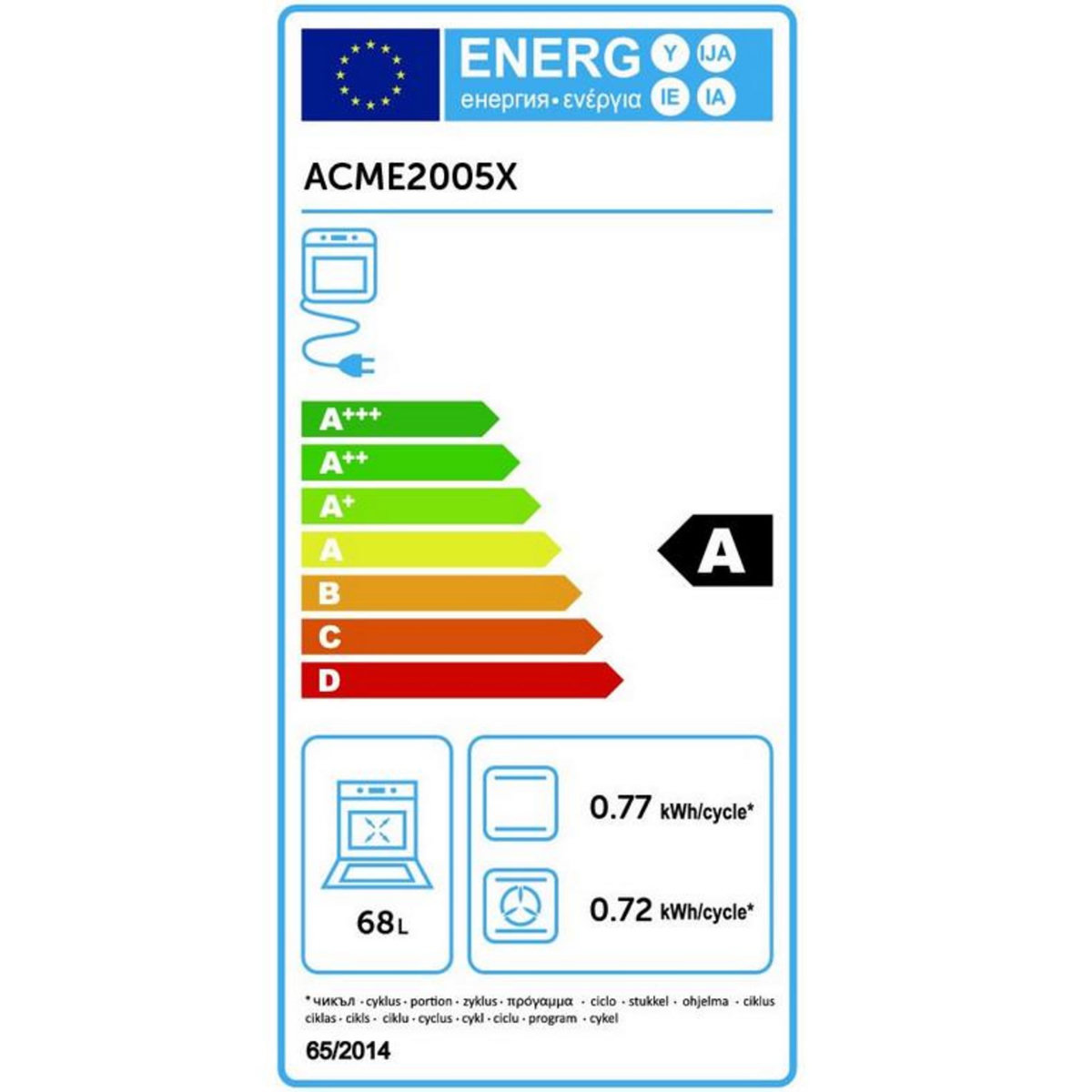 Amica Cuisinière gaz a 68l 4 feux inox - acme2005x