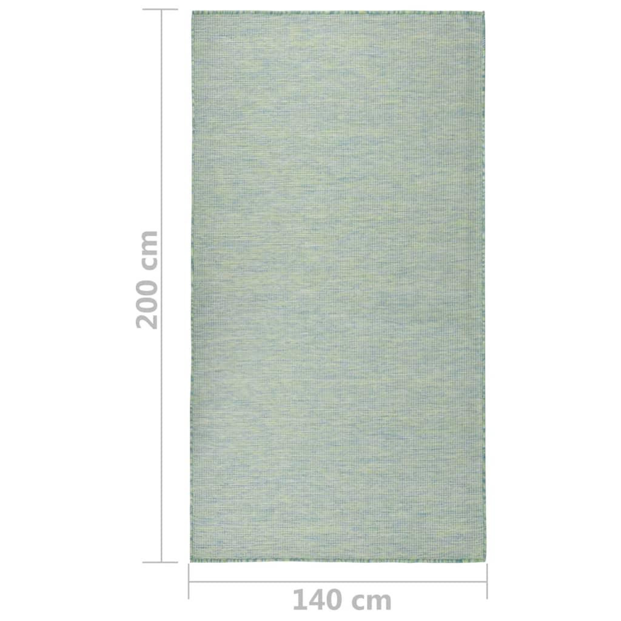 Voir la diapositive 6 : VIDAXL Tapis a tissage plat d'exterieur 140x200 cm Turquoise