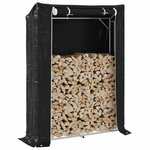 VIDAXL Portant de bois de chauffage et housse de pluie acier galvanisé