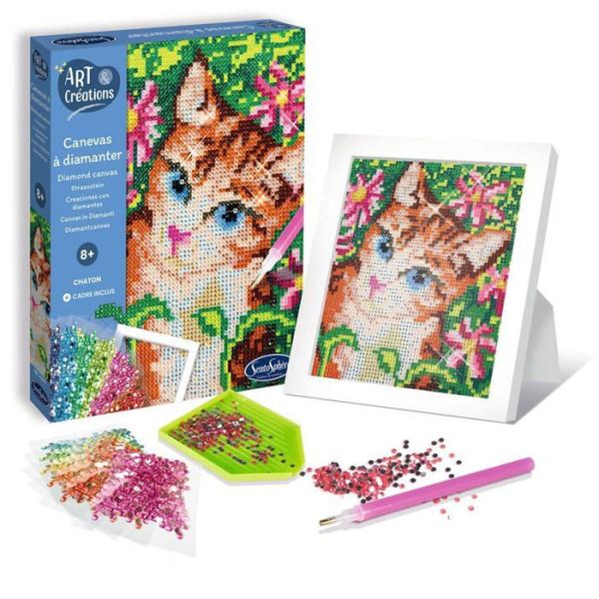 Voir la diapositive 3 : Sentosphere Canevas a Diamanter - Chaton