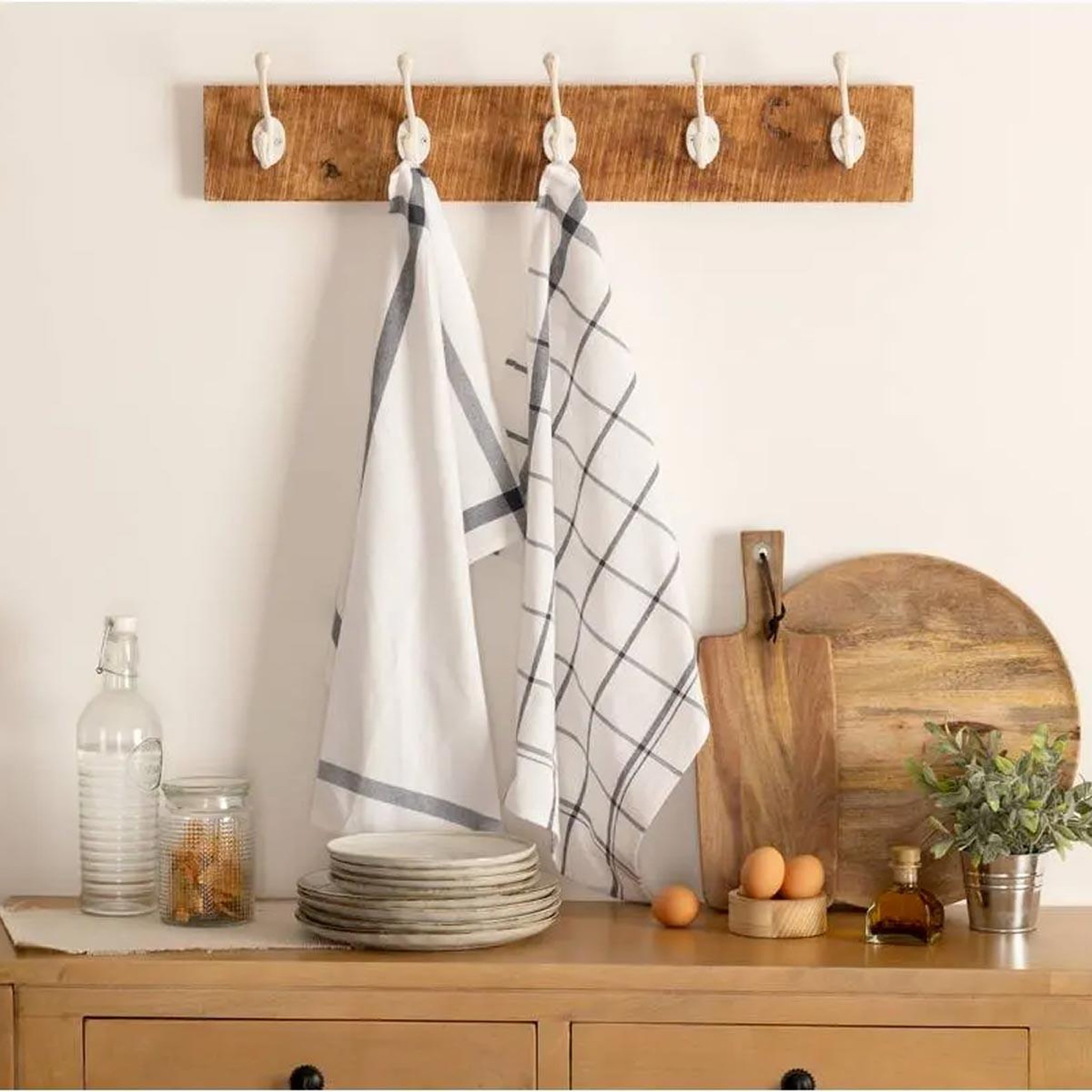 Voir la diapositive 6 : ATMOSPHERA Lot de 2 torchons de cuisine  traditionnel  70cm bleu