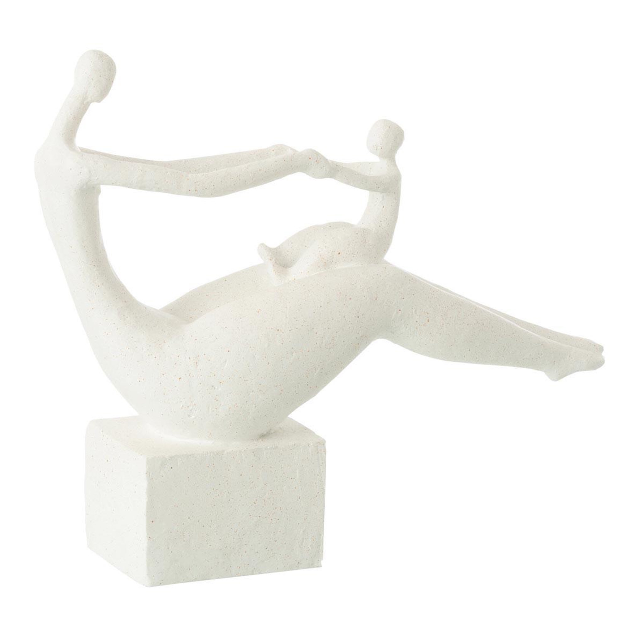 J-LINE Statuette maman avec enfant  moderne  29cm blanc