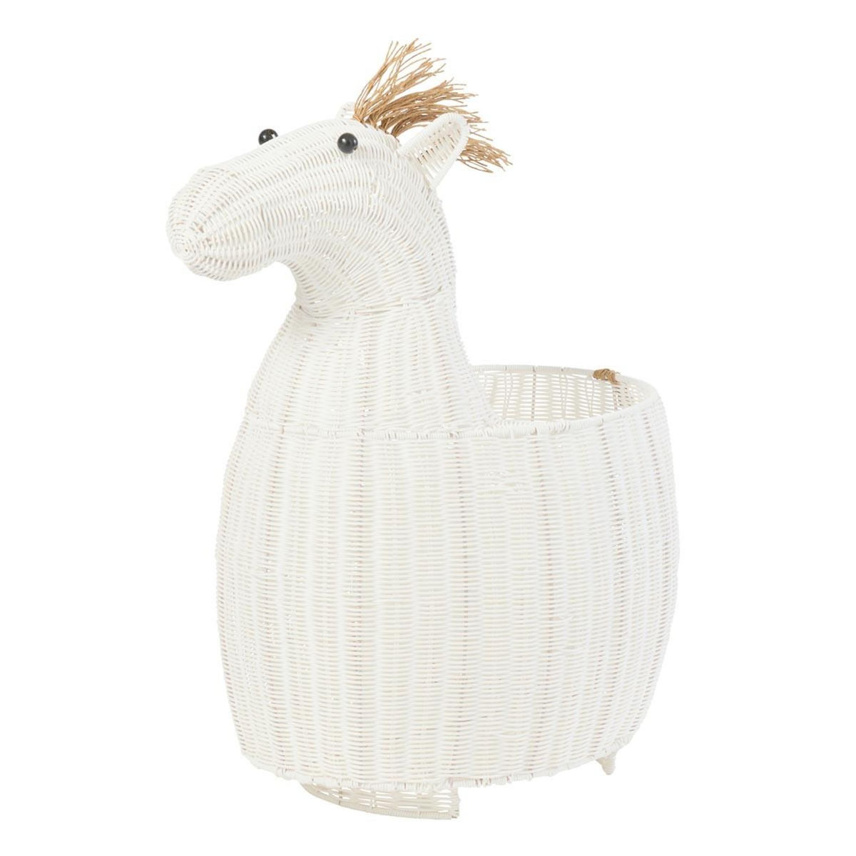 Paris Prix Panier de Rangement Enfant  Cheval  79cm Blanc