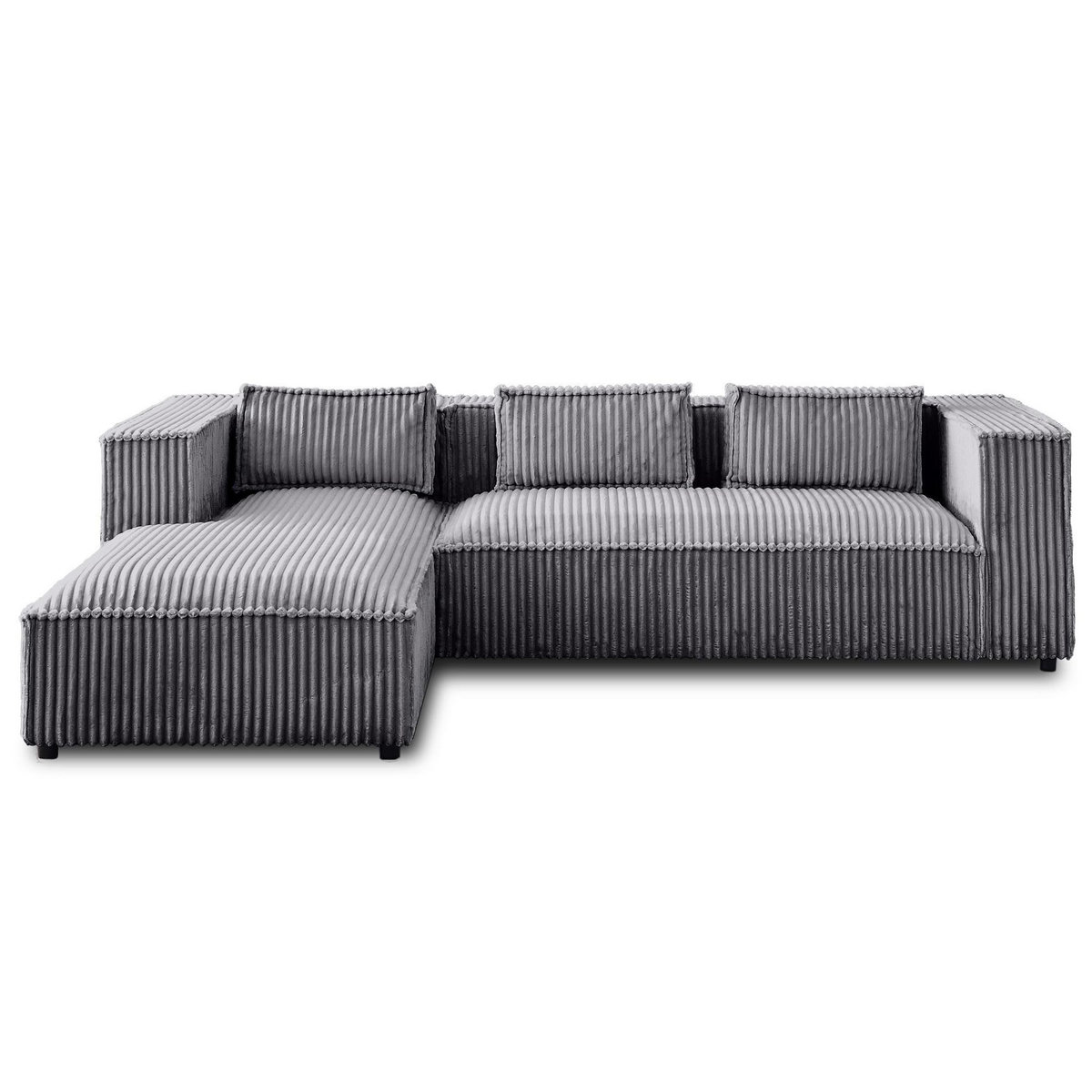 LISA DESIGN Stella - canapé d'angle gauche - 4 places - en velours côtelé grosses côtes