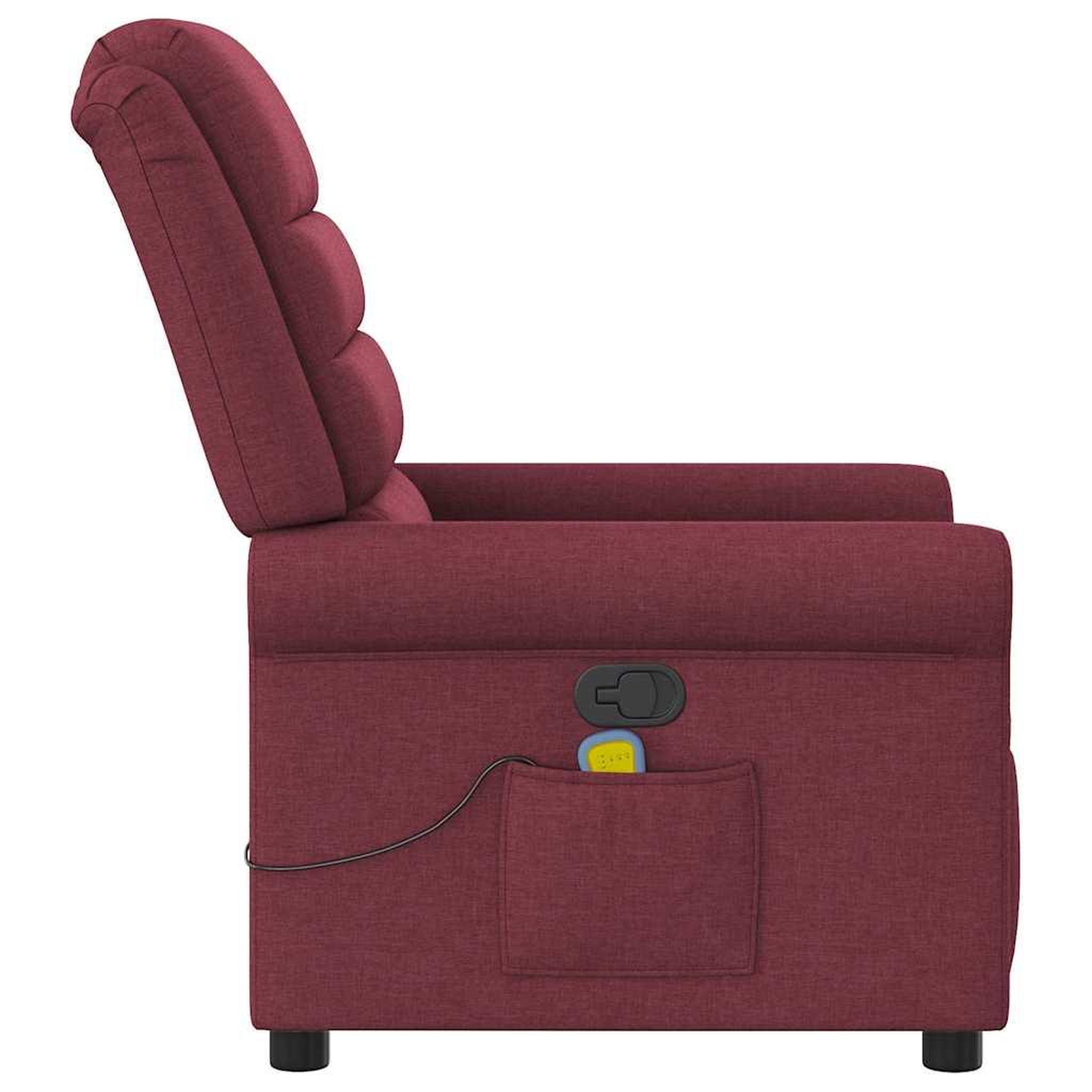 Voir la diapositive 4 : VIDAXL Fauteuil de massage inclinable Rouge bordeaux Tissu