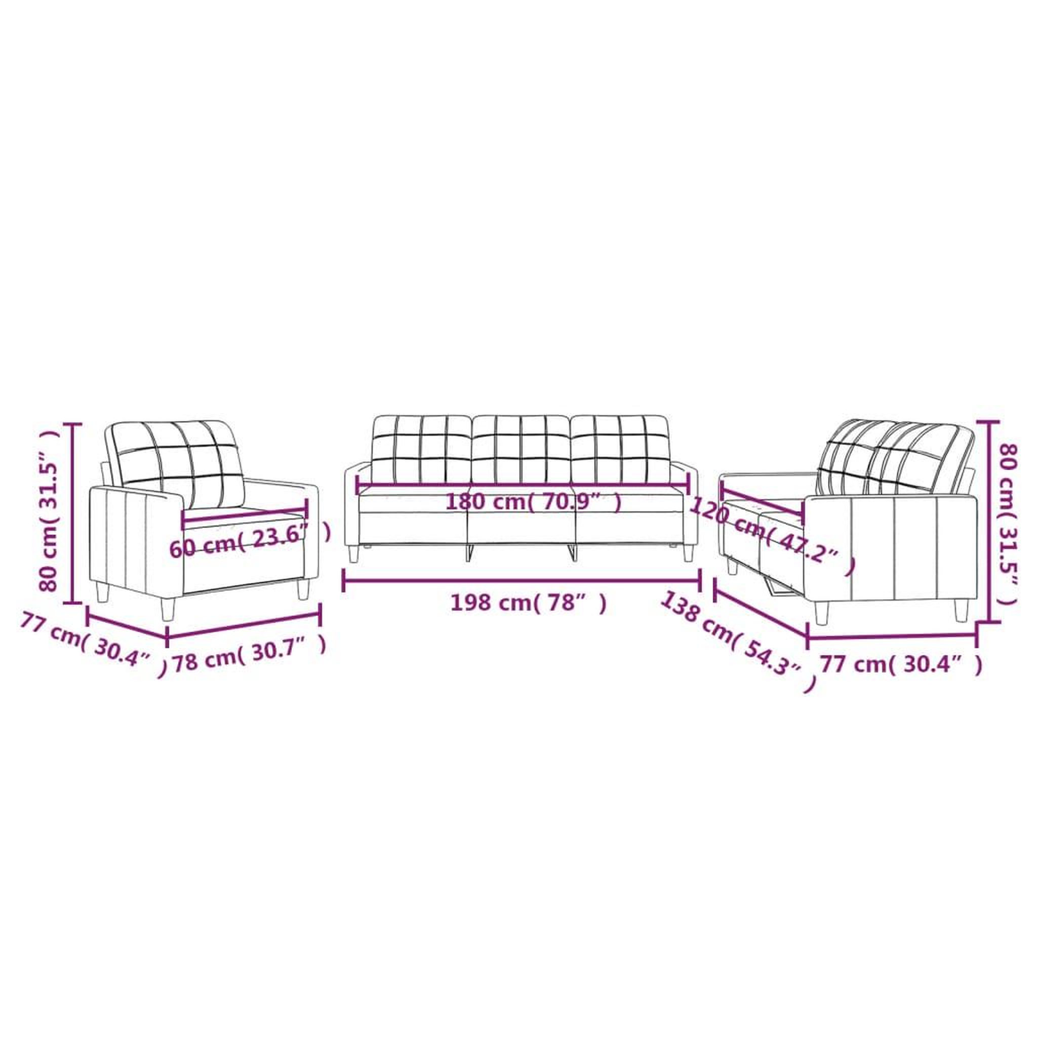 Voir la diapositive 6 : VIDAXL Ensemble de canapes 3 pcs avec coussins Creme Tissu