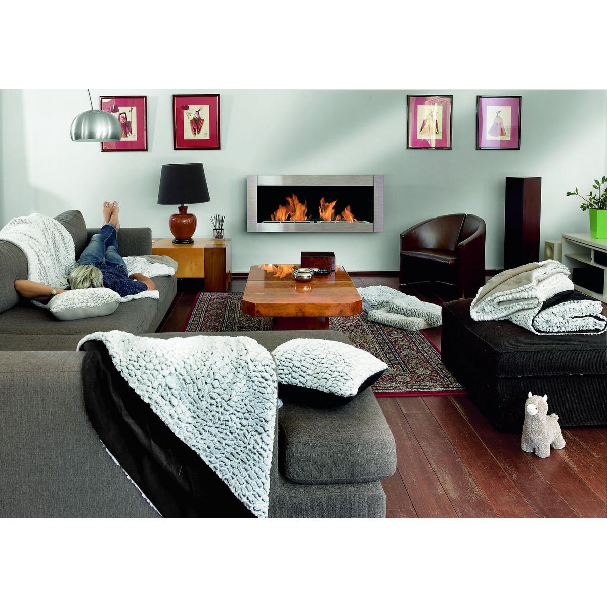 Les Ateliers du Linge Plaid 160x130cm 100%polyester 420gsm Groenland