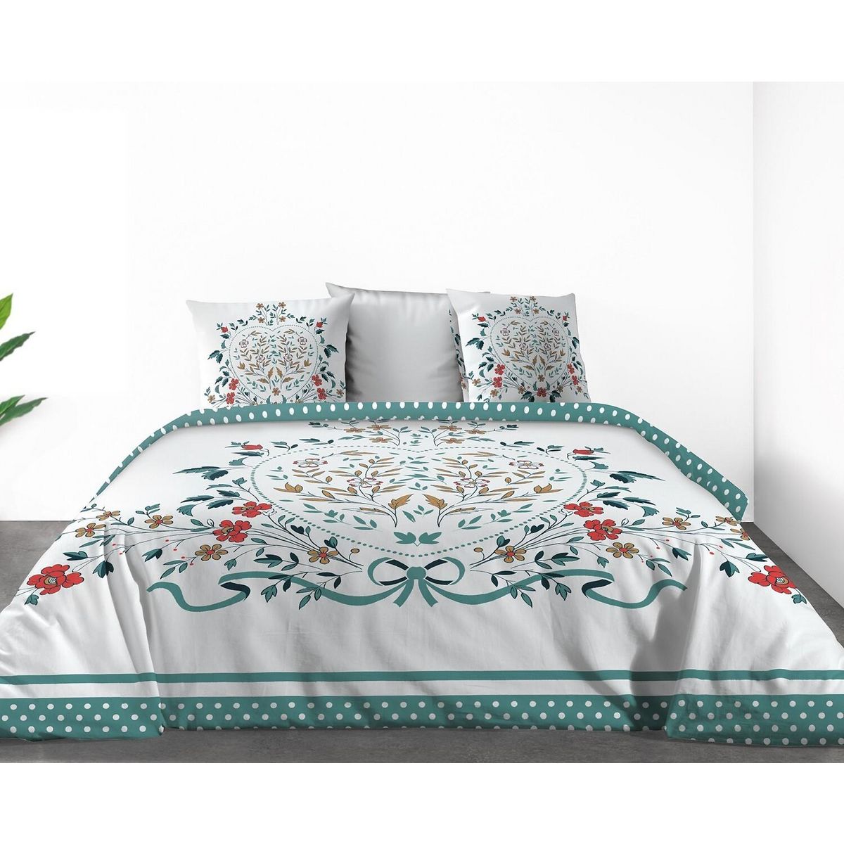 Les Ateliers du Linge Parure housse de couette 100% coton 47 fils/cm2 -capucine