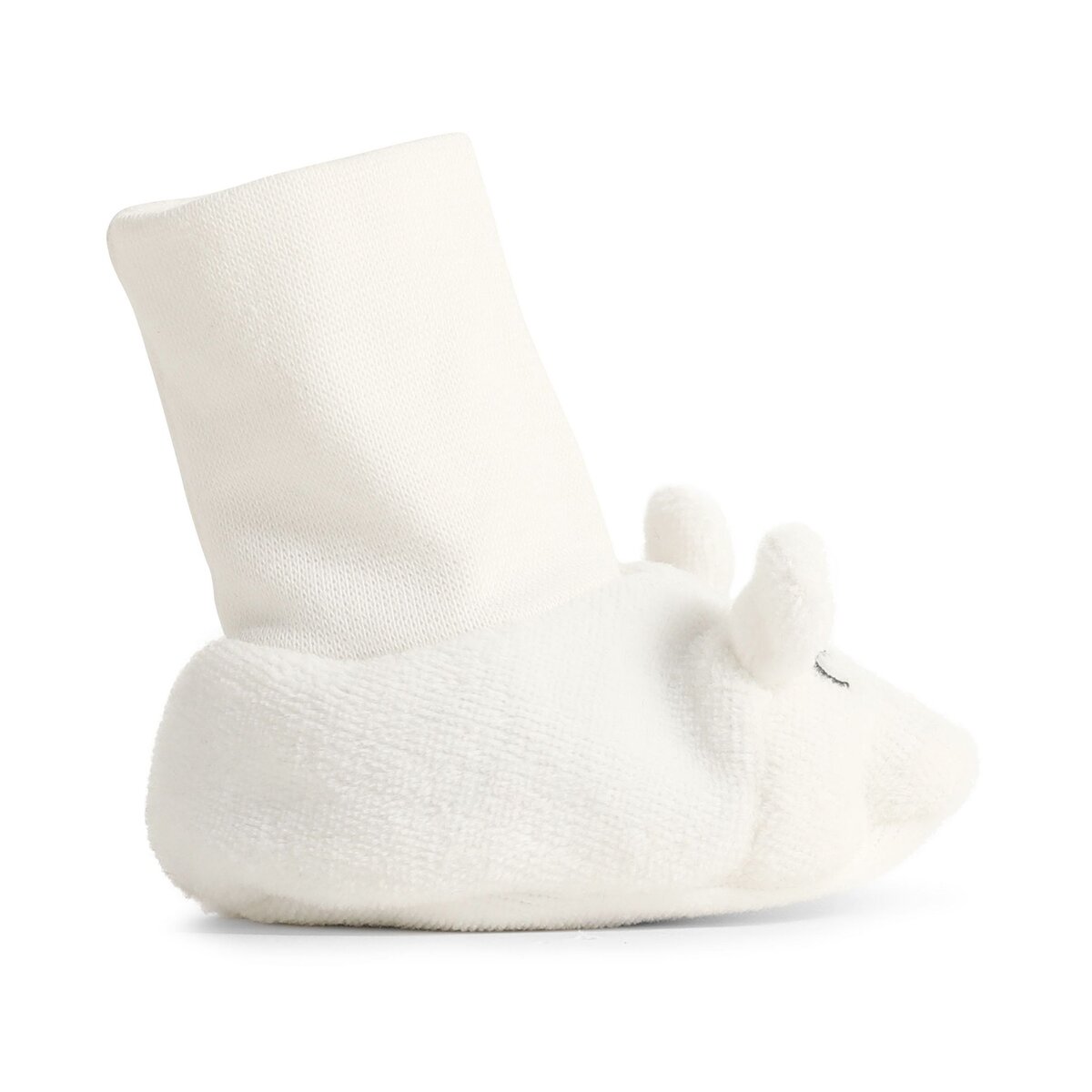 INEXTENSO Chausson en velours de naissance écru 