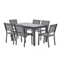 Voir la diapositive 4 : MARKET24 Table de jardin extensible rectangulaire 6 a 10 personnes - Structure aluminium - Plateau verre trempé - L 135-270 x H 75 x P 9