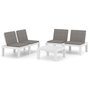 Voir la diapositive 2 : VIDAXL Salon de jardin 3 pcs avec coussins Plastique Blanc